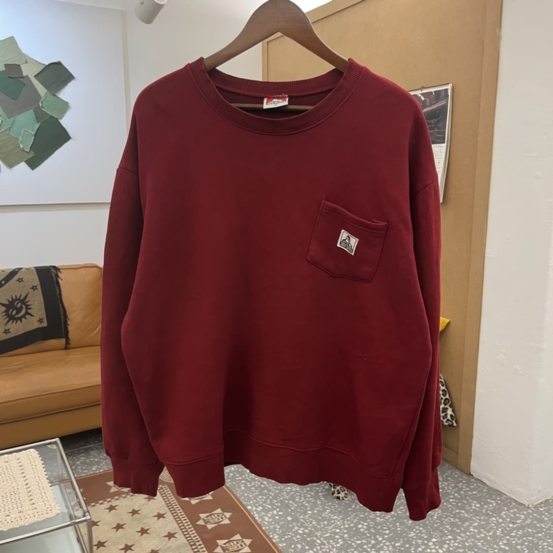 벤 데이비스 빈티지 버건디와인 오버핏 맨투맨 F C10303 상품이미지3