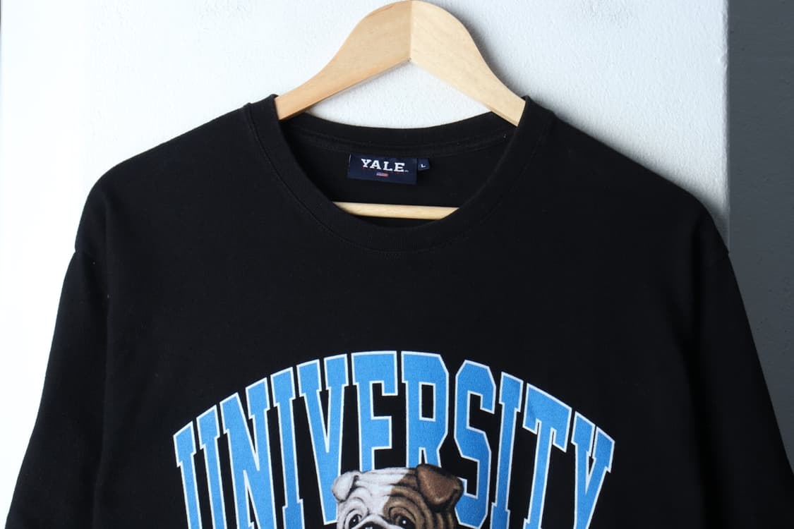 (L-XL) 예일 반팔 티셔츠 빅로고 불독 블랙 올드스쿨-7B59 상품이미지3