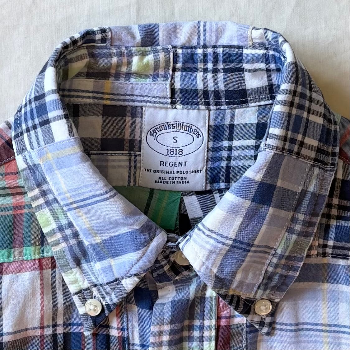 [S / 95] BB 오리지널 마드라스 패치워크 버튼다운 셔츠 상품이미지3