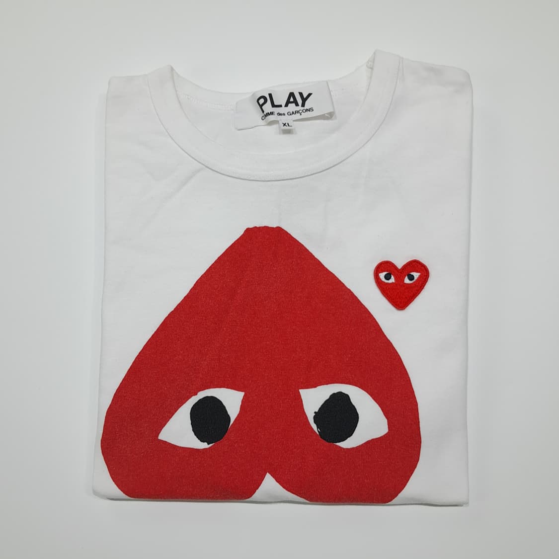 CK079 XL 꼼데가르송플레이 일본판 멀티하트도트 화이트 반팔 티셔츠 상품이미지8