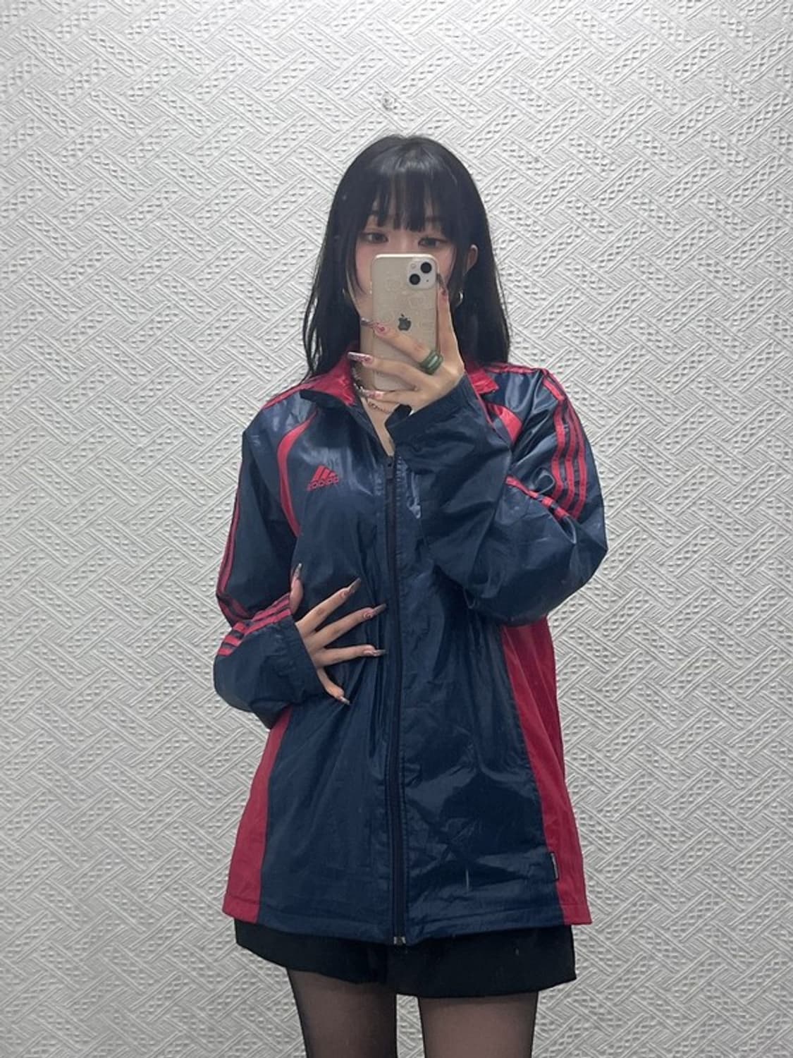 아디다스 올드스쿨 레트로 스포티 배색 바람막이 자켓 M C11954 상품이미지1