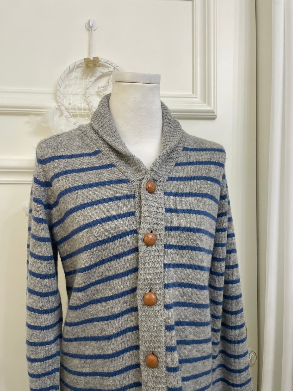 dark gray blue stripe mori cardigan 상품이미지5
