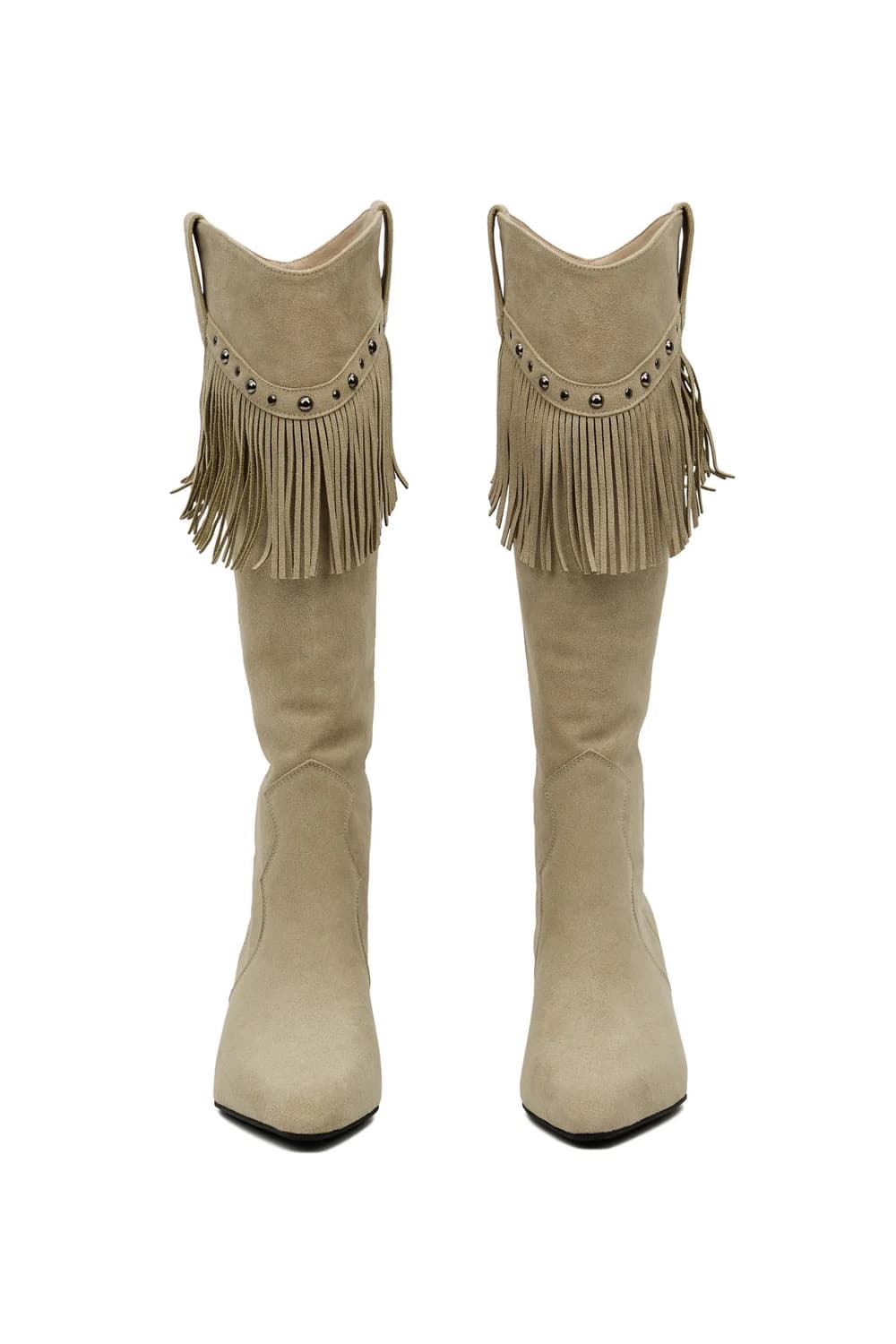다이닛 Fringe long boots in suede beige 상품이미지2