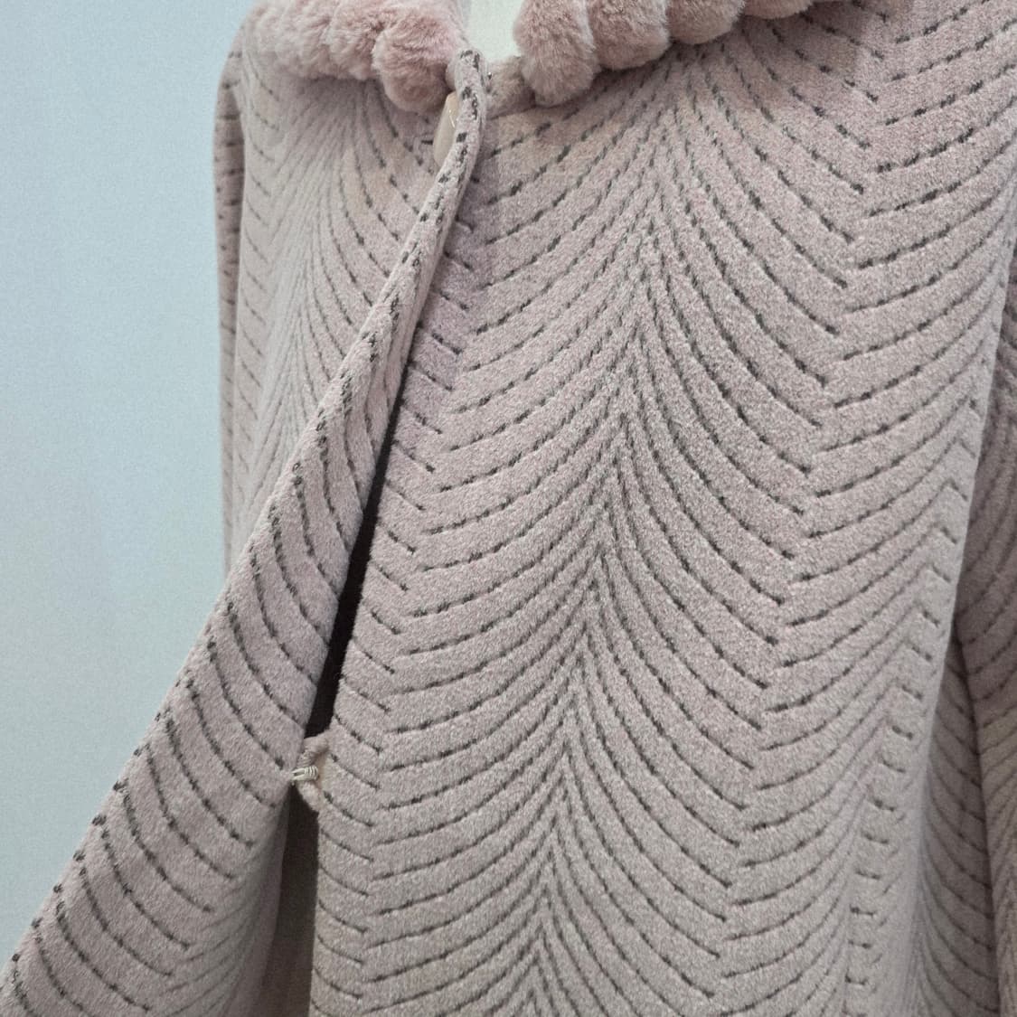 앙고라 울 로즈핑크 카라퍼 하프코트 상품이미지8