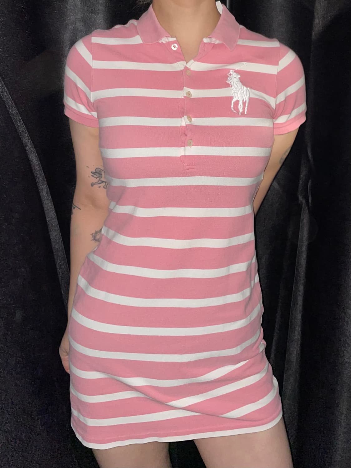 폴로 랄프로렌 스트라이프 핑크 원피스 상품이미지1