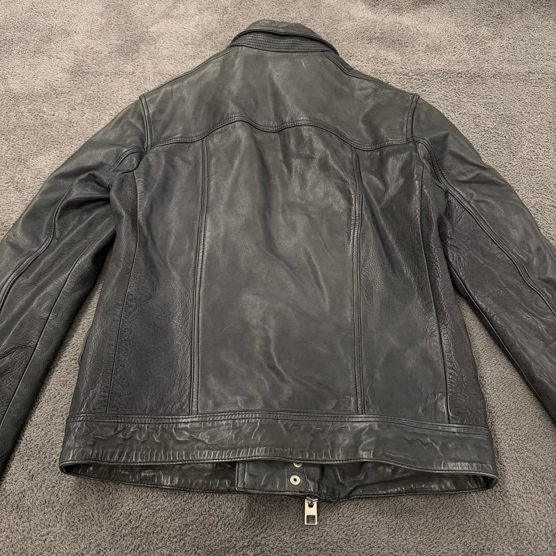 [정품/S] 올세인츠 아키라 블랙 가죽 라이더 자켓 상품이미지4