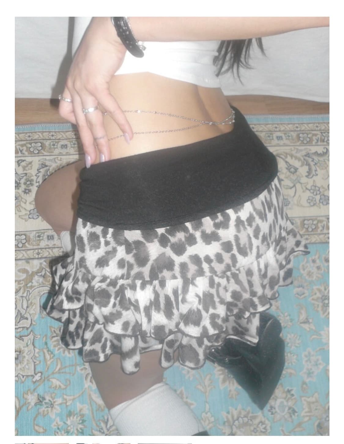 엔젤넘버 555 엔넘파 레오파드 캉캉 스커트 상품이미지1