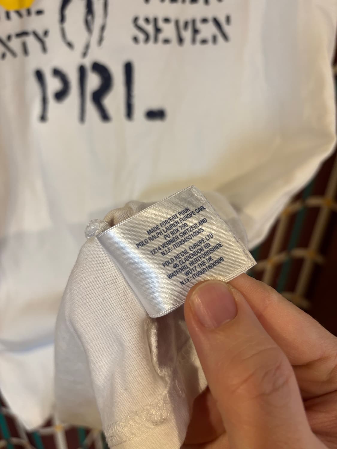 폴로 랄프로렌 링거 티셔츠 화이트 프린팅 상품이미지4