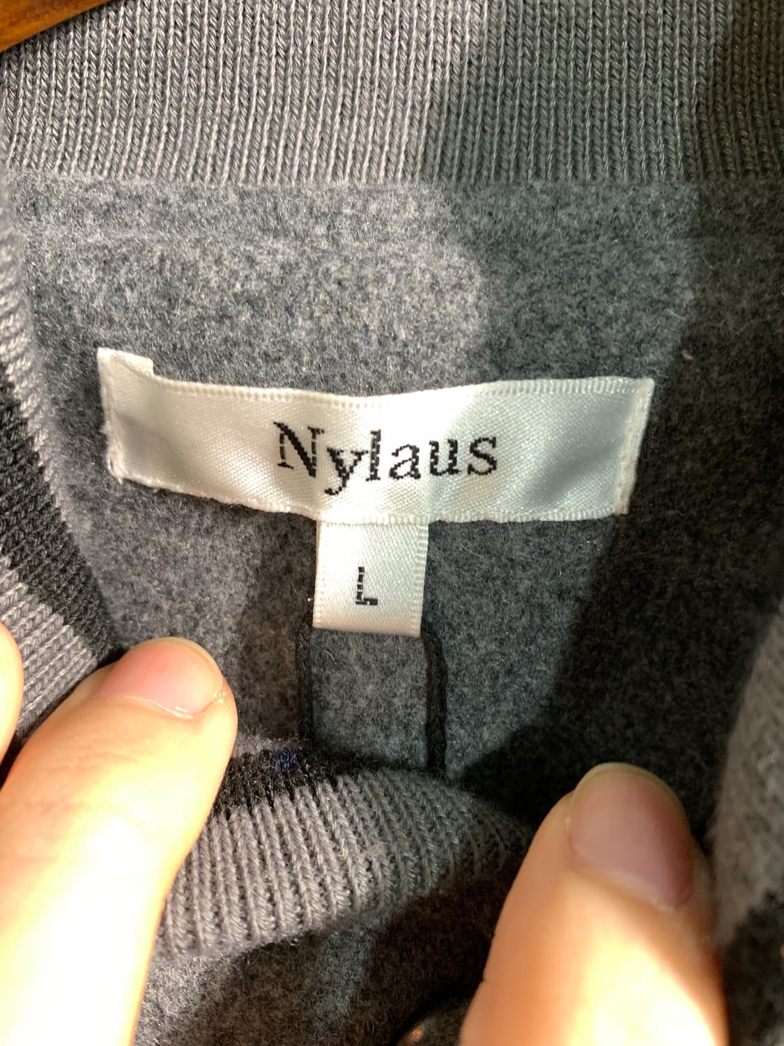 nylaus 빈티지 울혼방 바시티 자켓 L 상품이미지5