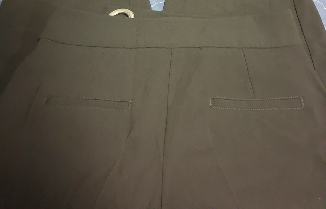 망고 수트라인 우먼 벨티드 스판 와이드슬랙스 블랙 (S) 상품이미지3