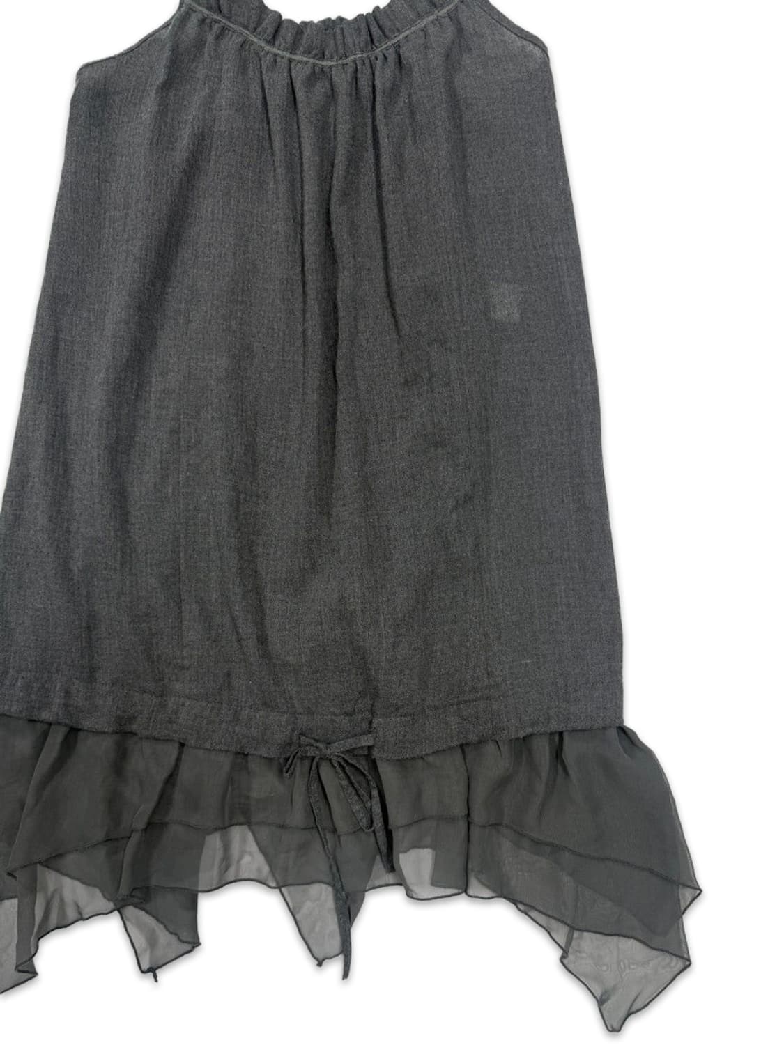 빈티지 다크 그레이 프릴 레이어드 원피스 상품이미지4