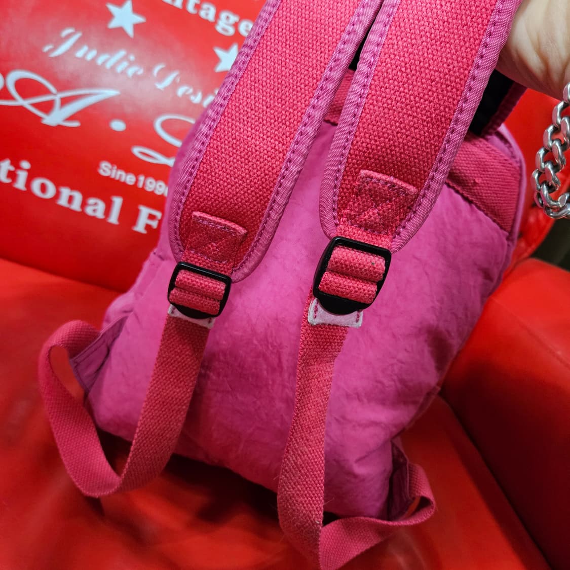 키플링 y2k 핑크 릴라고 나일론 백팩 상품이미지5