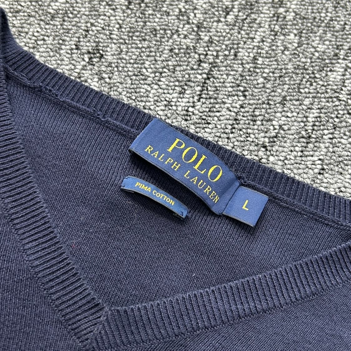 폴로 랄프로렌 피마 코튼 네이비 브이넥 니트  상품이미지9