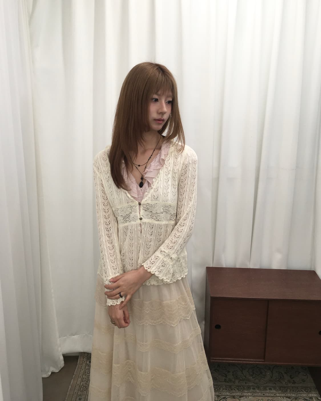 아이보리 크로쉐 가디건 상품이미지1