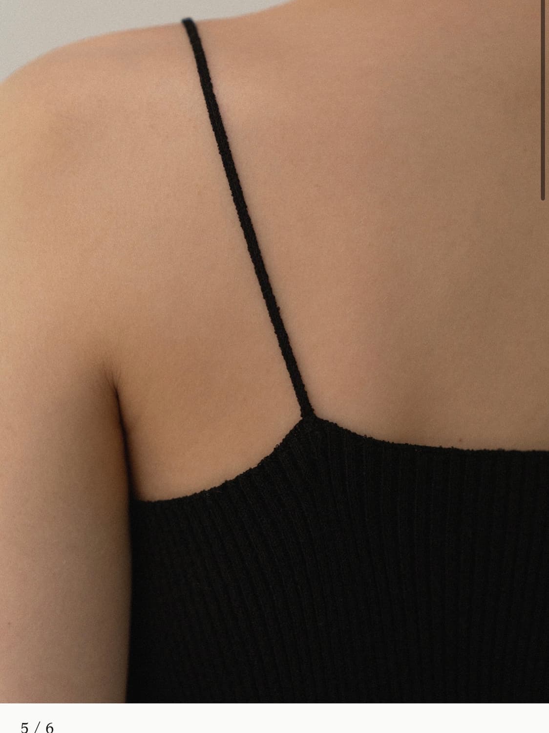 낫띵리튼 Esme rib-knitted cami (Black) 상품이미지3