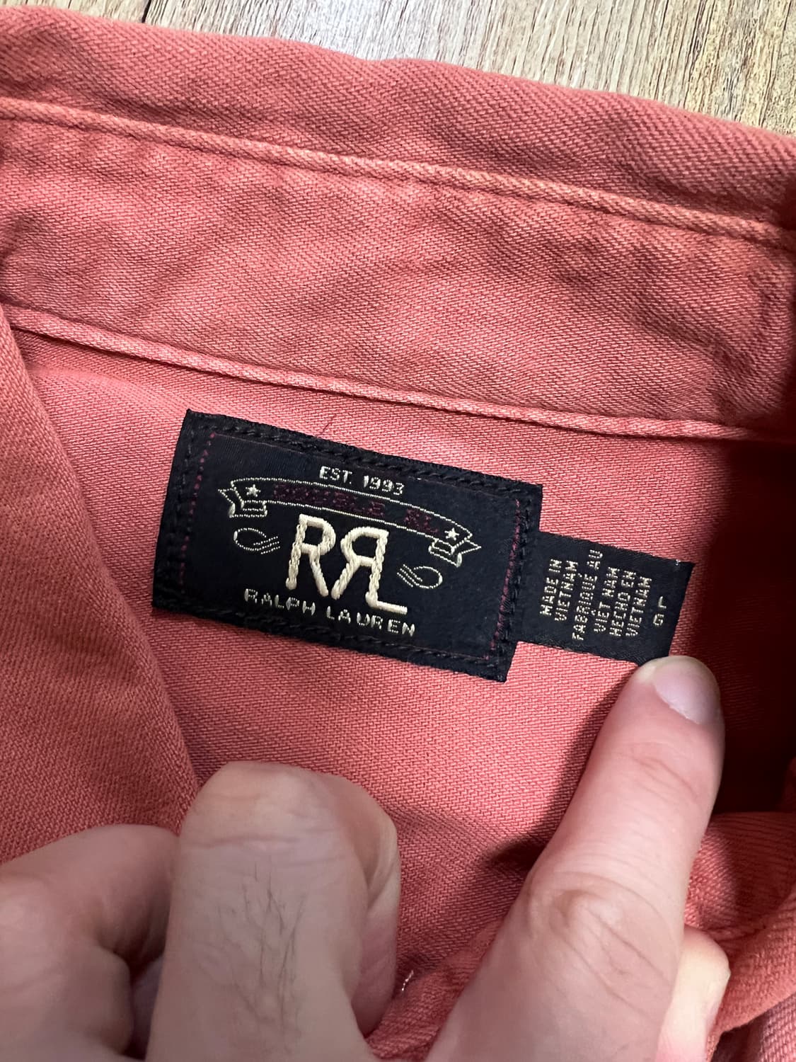 택포22) RRL 더블알엘 가먼트 다잉 워크셔츠 L 새상품 상품이미지4