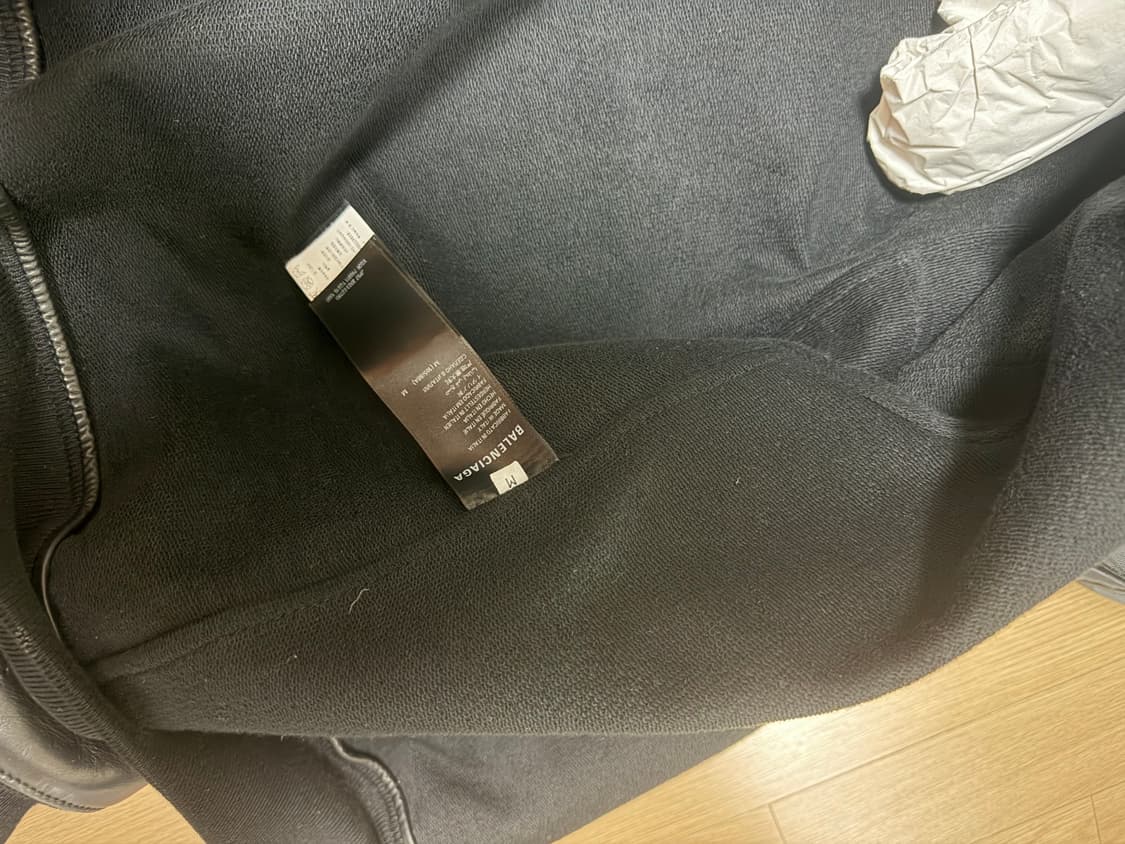 [S+급] 발렌시아가 bagalado 블랙 레더 항공점퍼 후드자켓 상품이미지6