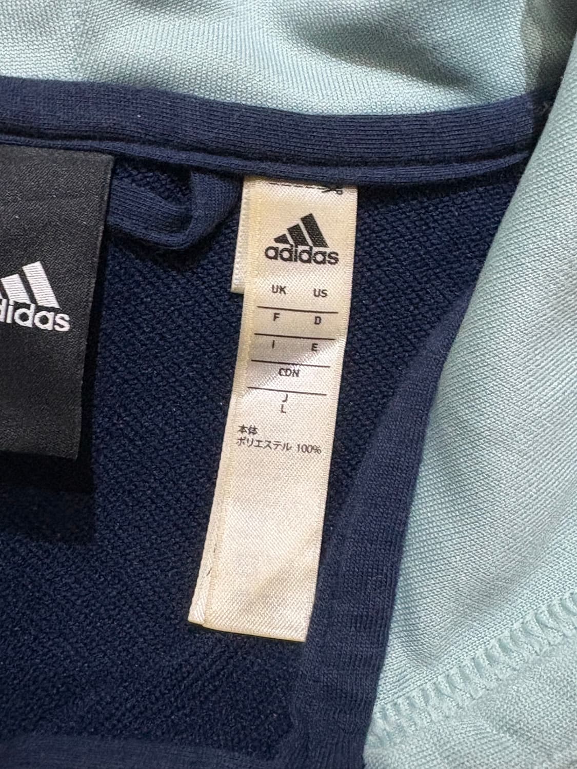 아디다스 빈티지 네이비민트 져지 후드집업 상품이미지2