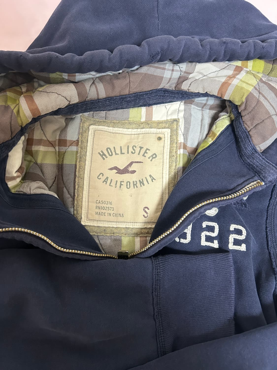 홀리스터 체크 후드집업 상품이미지3