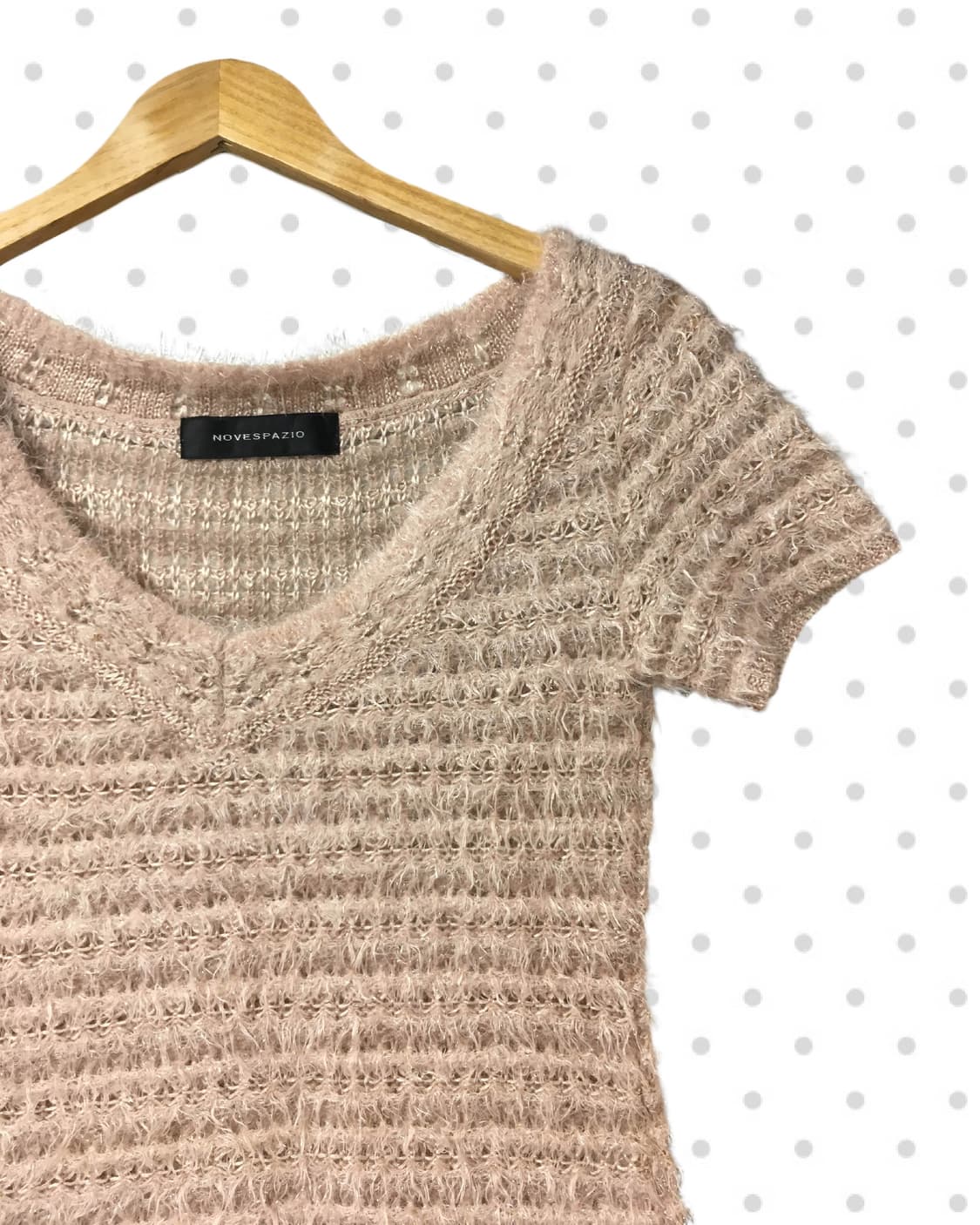 VINTAGE GLITTER TEXTURE TOP PINK BEIGE  상품이미지6