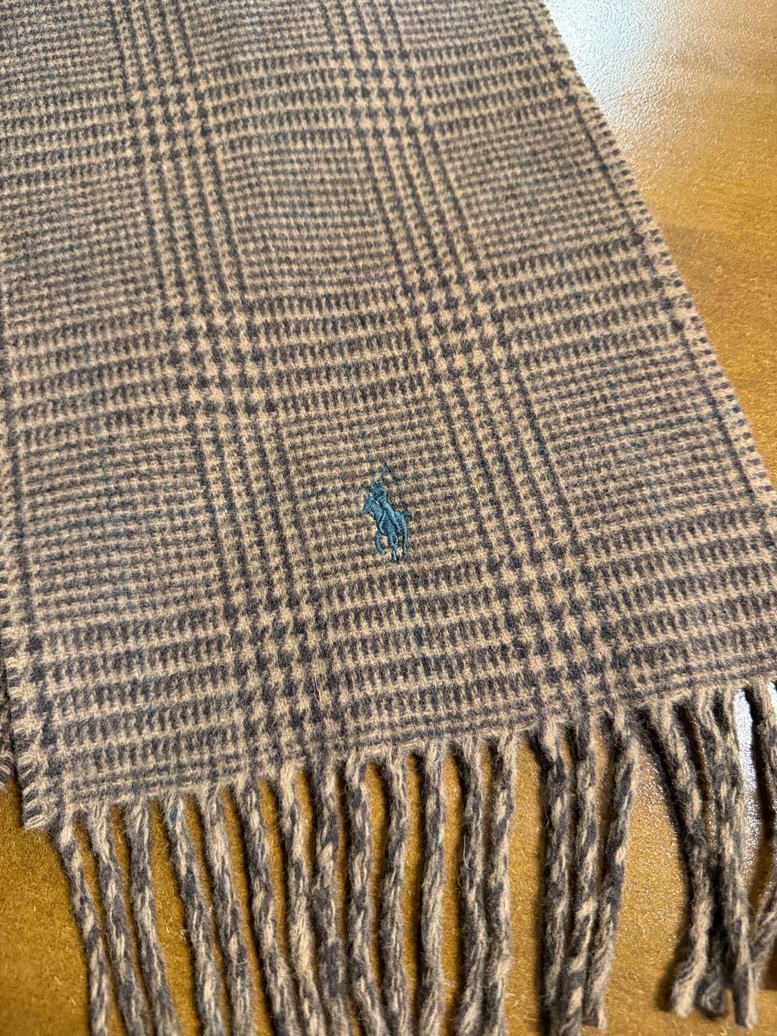 폴로 랄프로렌 POLO 글렌체크 울 머플러 브라운 상품이미지3