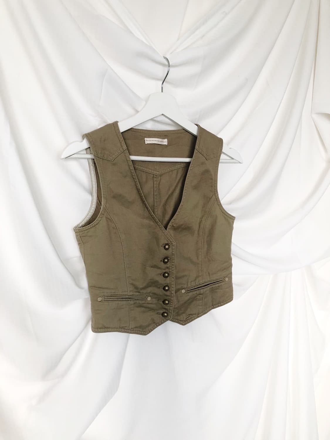 823. beige vintage vest  상품이미지8