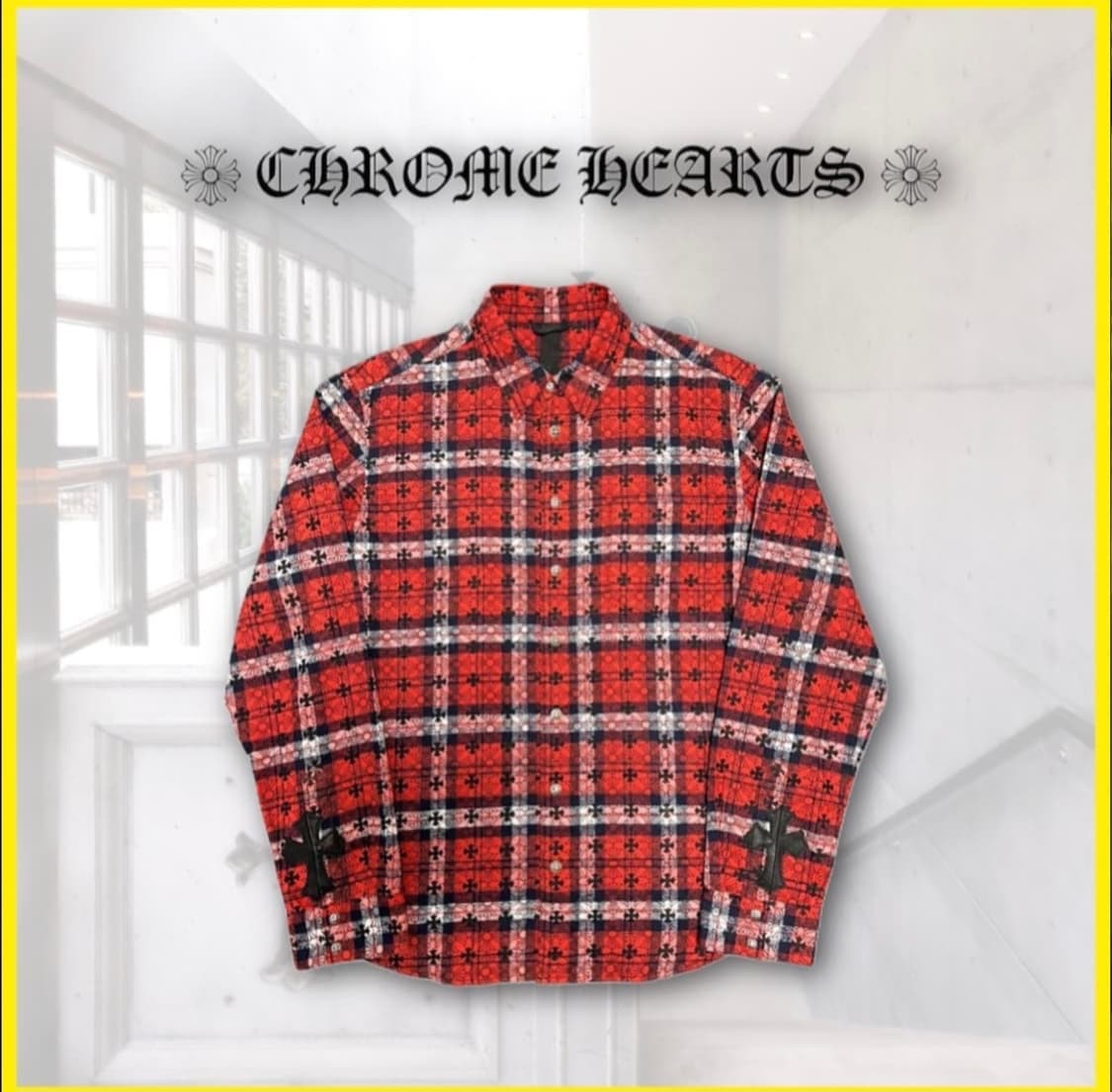 크롬하츠 플란넬 체크 셔츠 레드 상품이미지1