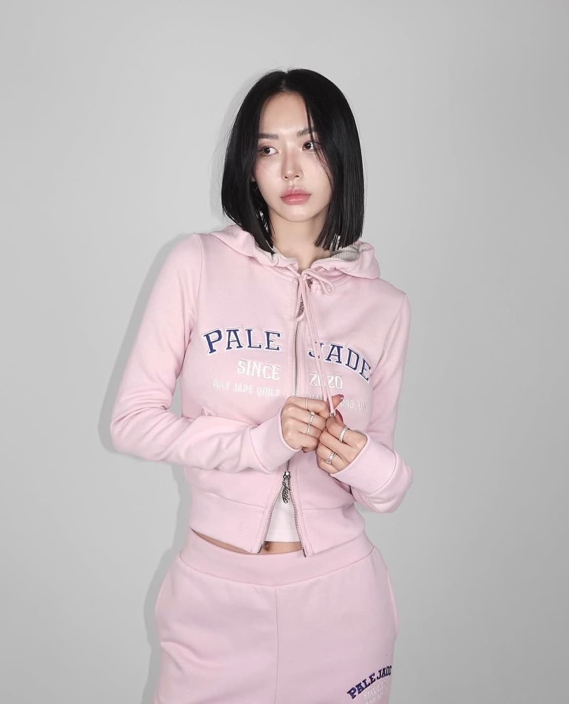 (새상품) 페일제이드 2024 레트로 패치 후드집업 핑크 상품이미지1