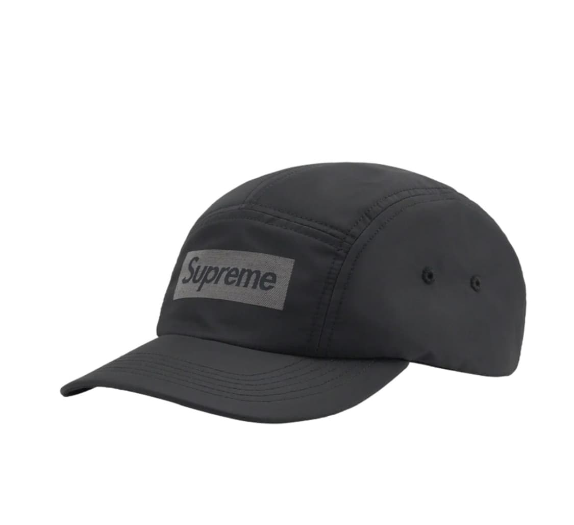 슈프림 리플렉티브 자카드 로고 캠프캡 블랙 - 22FW 상품이미지1