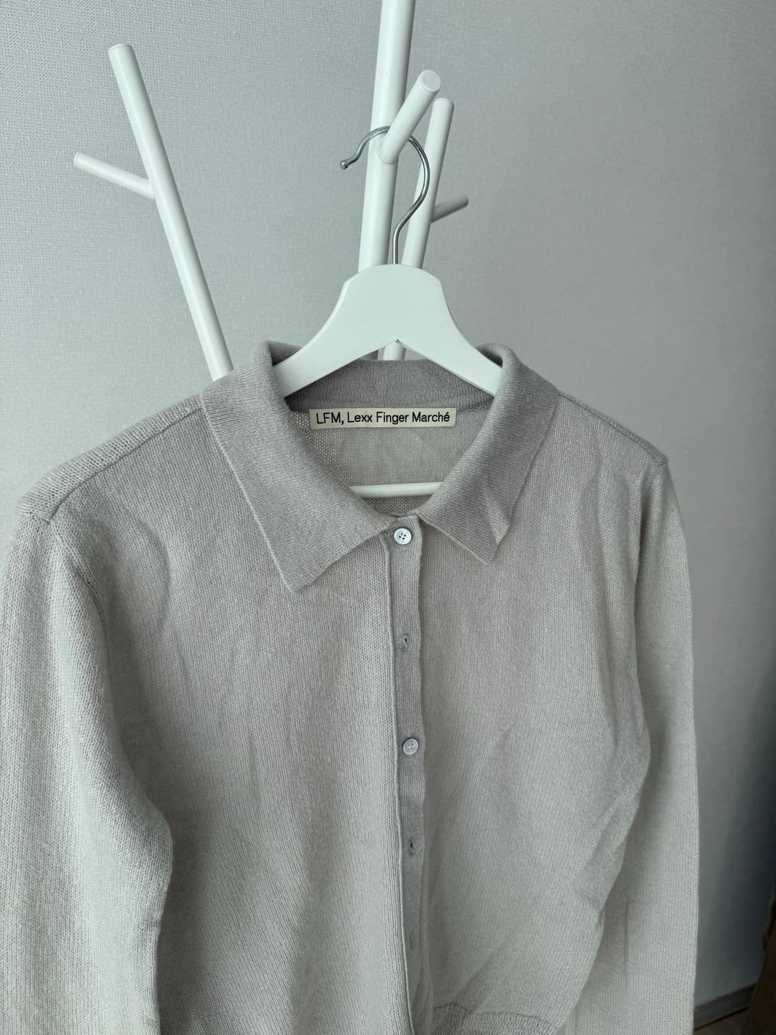 Lfm Collar Cropped Cardigan 라이트그레이 상품이미지2