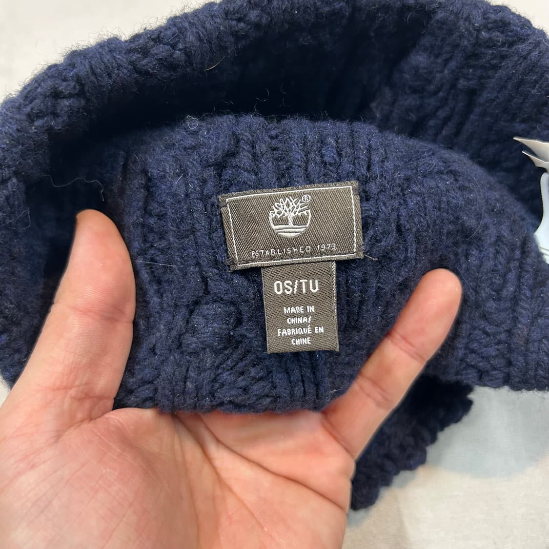 팀버랜드 네이비 가죽패치 니트 비니 모자 상품이미지4