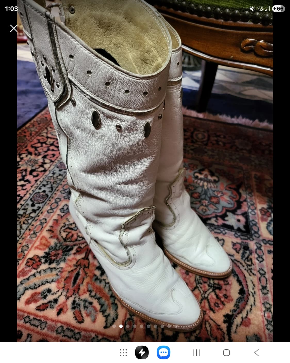 백화점구입 에고이스트 양가죽 스터드 웨스턴 부츠 상품이미지2