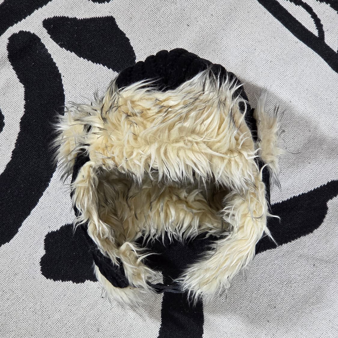 빈티지 블랙 니트 샤기 퍼 트루퍼햇 상품이미지2