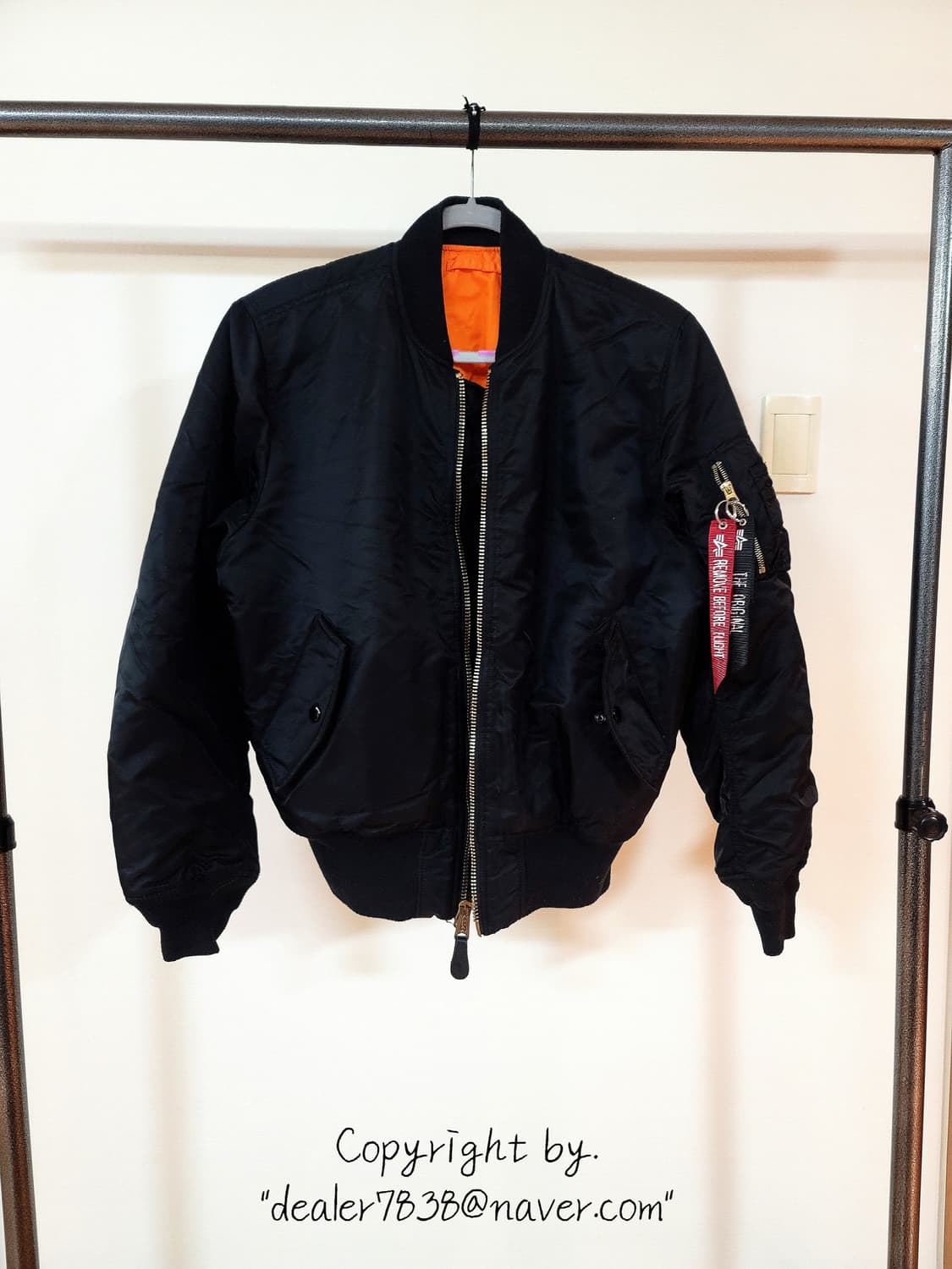 알파인더스트리 Ma-1 마원 자켓 블랙 S 170/88A 상품이미지1