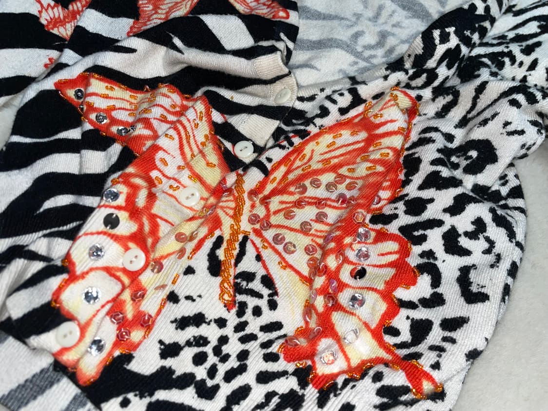 Reopard crop cardigan 상품이미지3