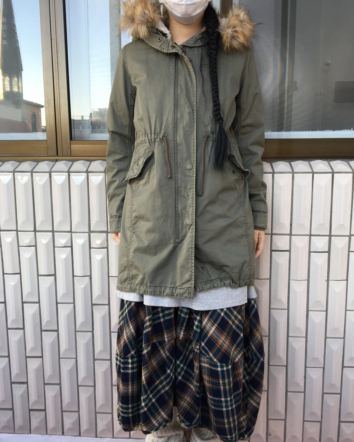 Fake fur hood filed jacket 상품이미지1