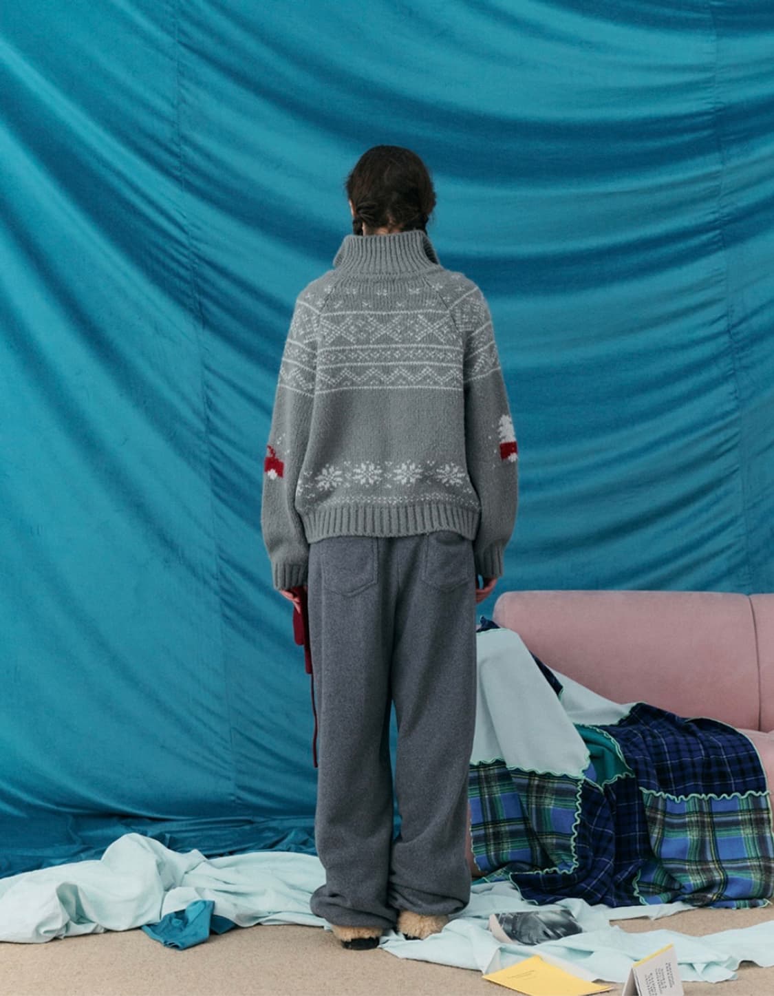 (새상품) foeto 포에토 노르딕 가디건 그레이 상품이미지3