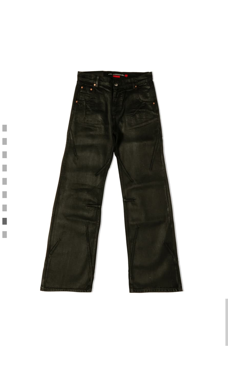 앤더슨벨 플레어 왁스 코티드 트리콧 데님 팬츠 상품이미지1