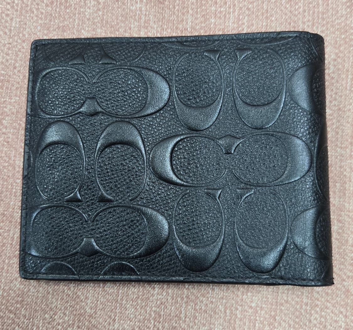 코치  정품  남성 반지갑 블랙레더 상품이미지2