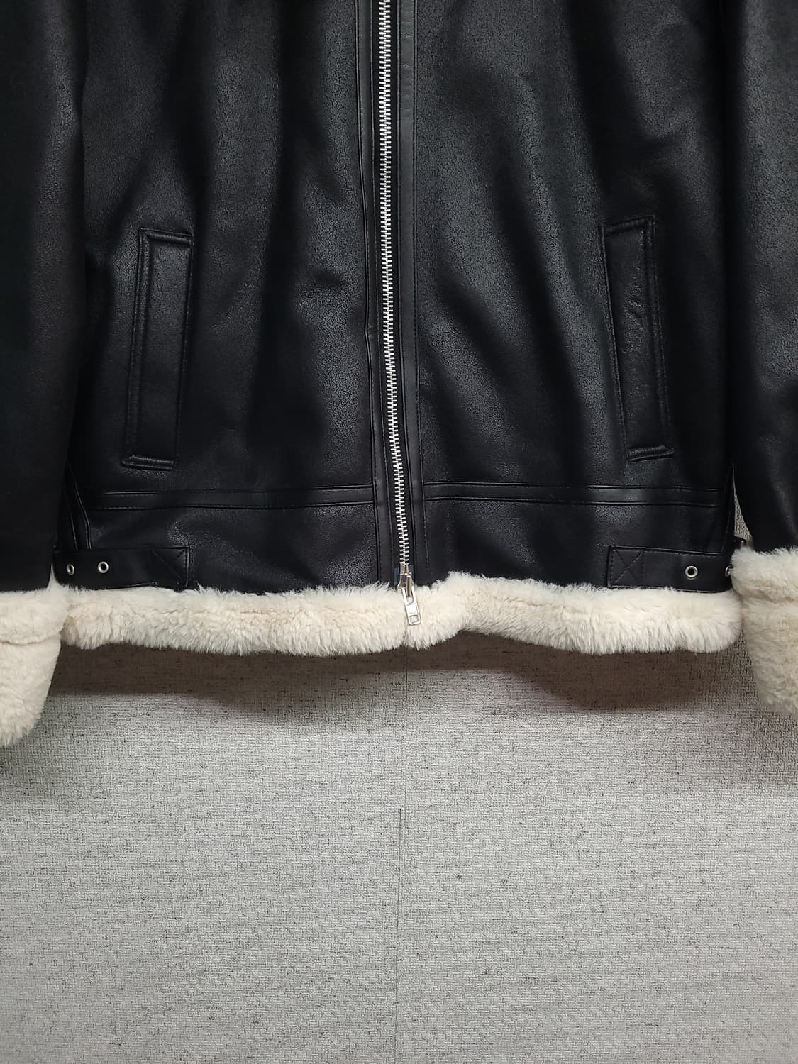 도프제이슨 하프넥 무톤 무스탕 자켓 상품이미지2