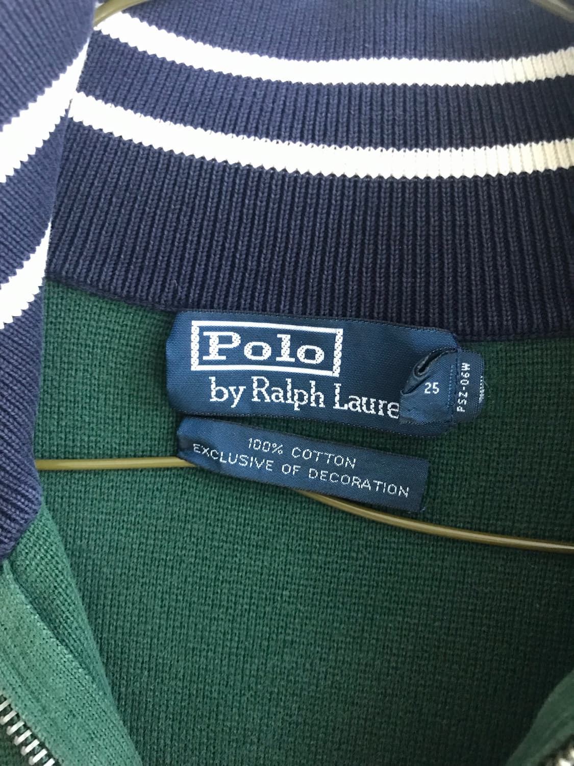 폴로 랄프로렌 그린 카라 반집업 M 상품이미지4