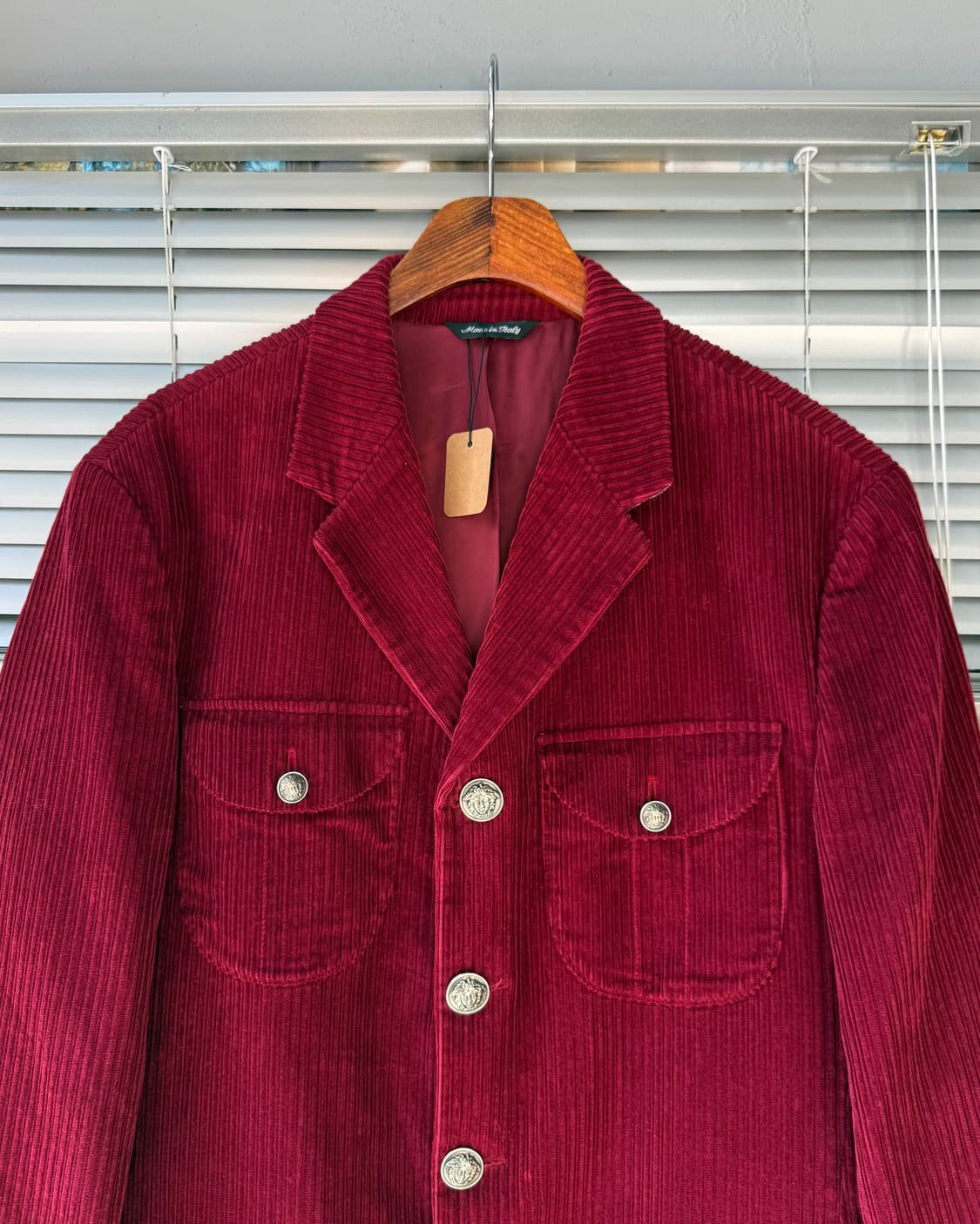 VERSACE corduroy button point red blazer 상품이미지2