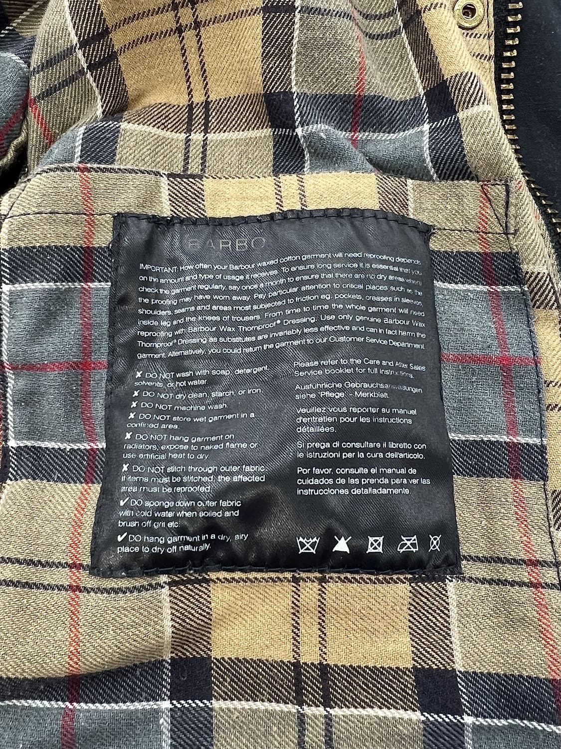 바버 인터네셔널 블랙 오리지널 A7 왁스 코팅 자켓 상품이미지8