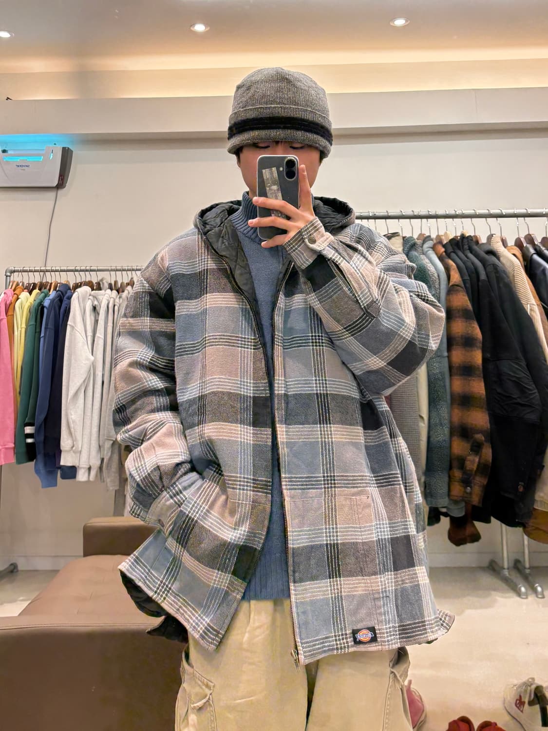 디키즈 플란넬 후드 누빔 자켓 상품이미지5