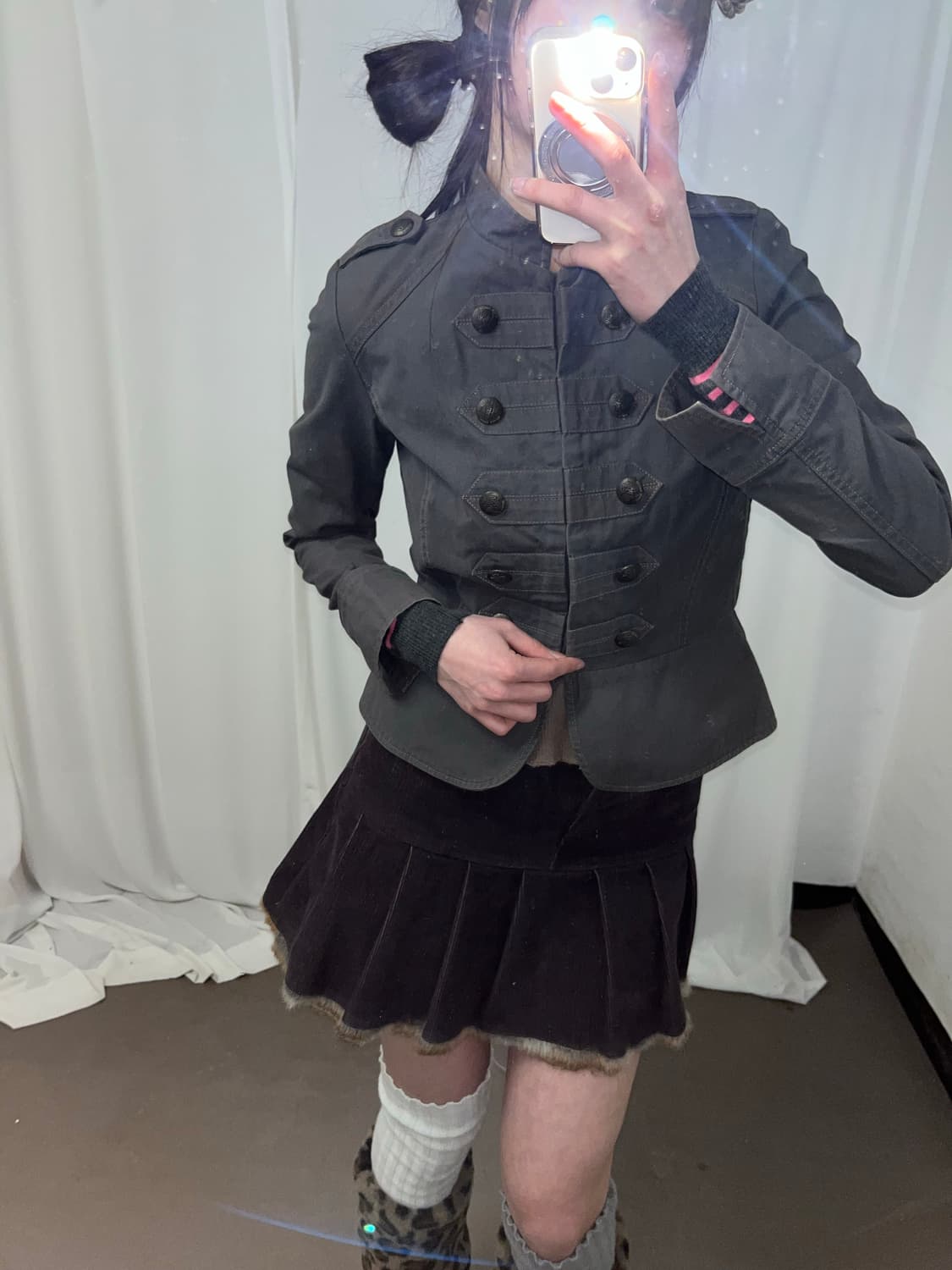 Betty boop 카키 그레이 나폴레옹 자켓 상품이미지5