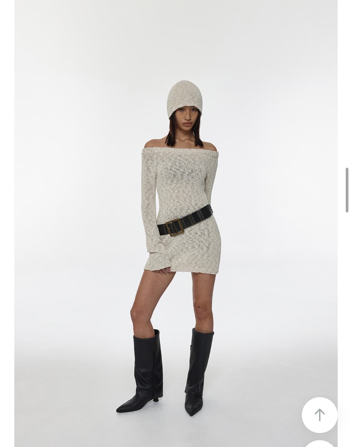 블랙업 오프숄더 니트 원피스 상품이미지5