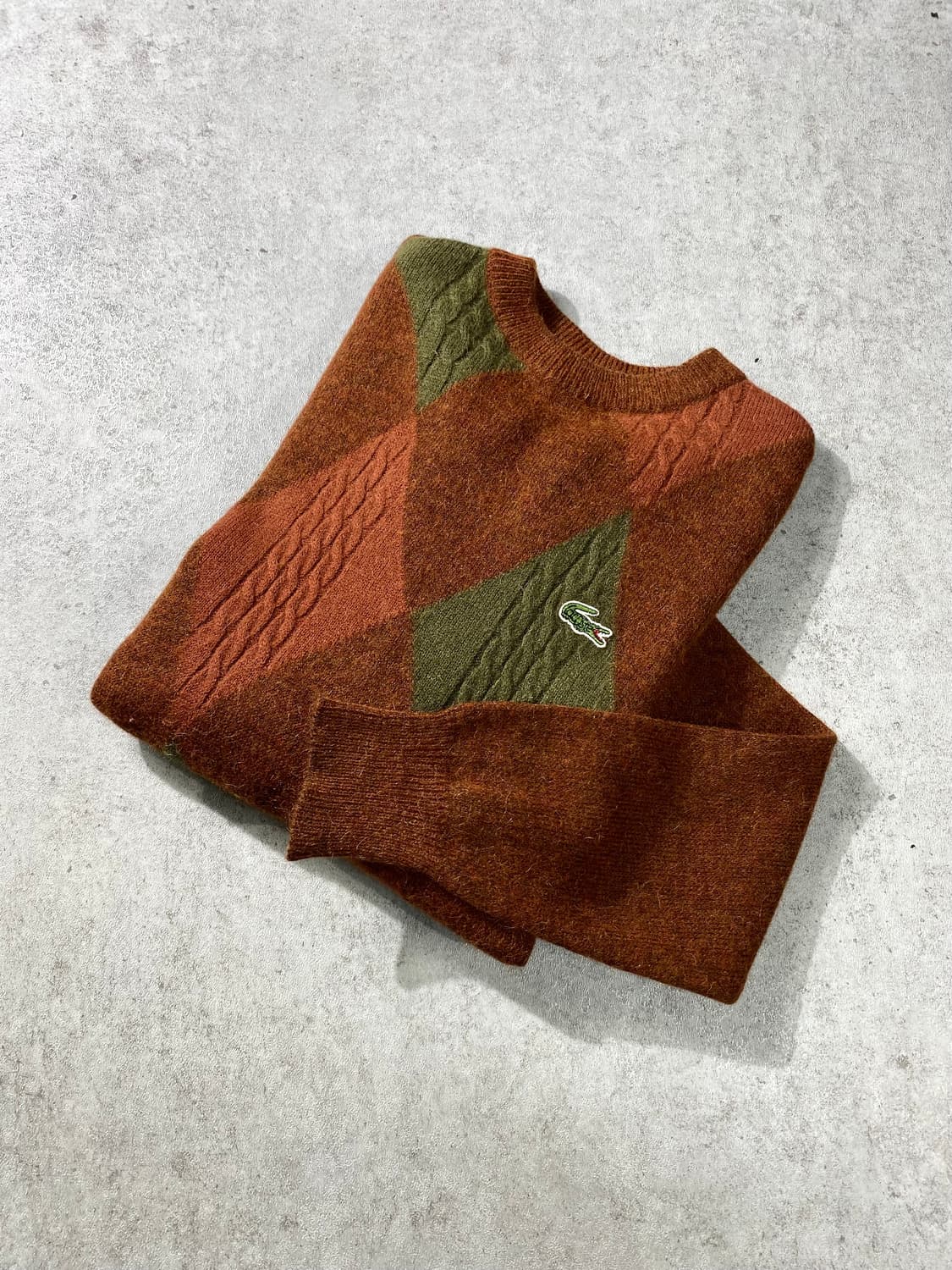 [95] 90s Lacoste 라코스테 빈티지 브라운 울 니트 상품이미지1