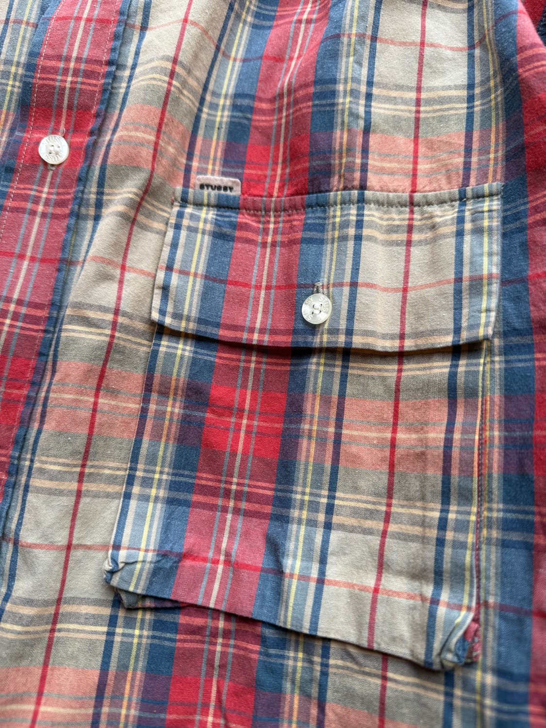 90s 스투시 체크셔츠 L(XL) 상품이미지5