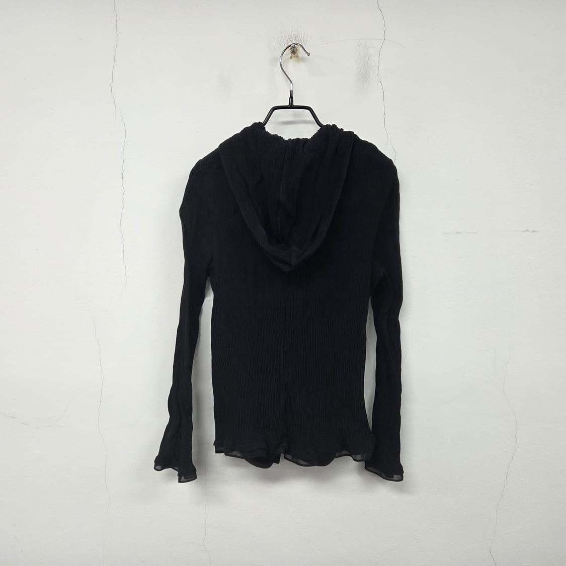 구호 25 신상 크링클 후드 집업 여성 플리츠 자켓 M 블랙 상태좋음 상품이미지2