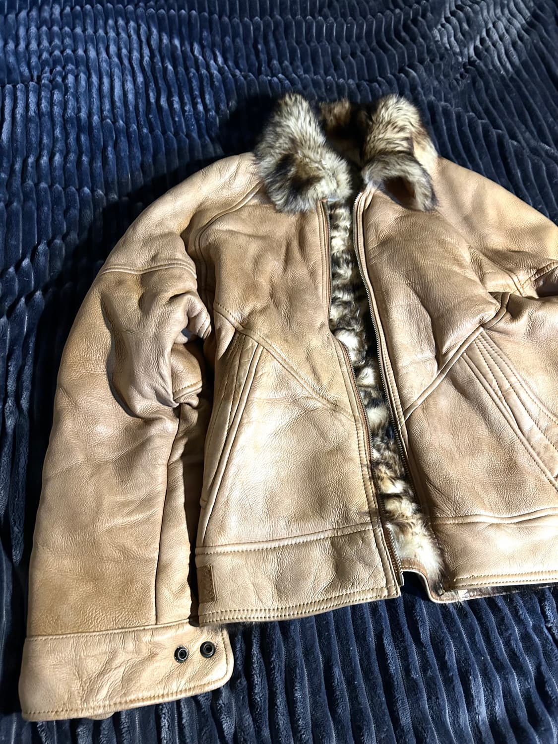 Sheep Skin Leather Fur Shearling Jacket 상품이미지2